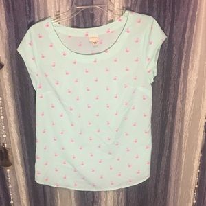 Cute flamingo short sleeve shirt